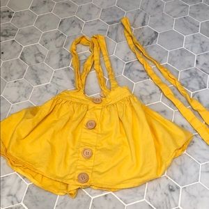 Yellow skirt with suspenders w/matching hair tie